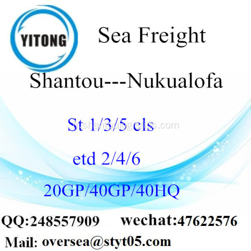 Fret maritime de Port de Shantou expédition à Nukualofa